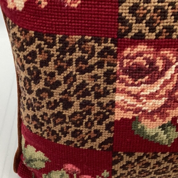 Savannah Check Needlepoint throw pillow - Picture 3 of 4